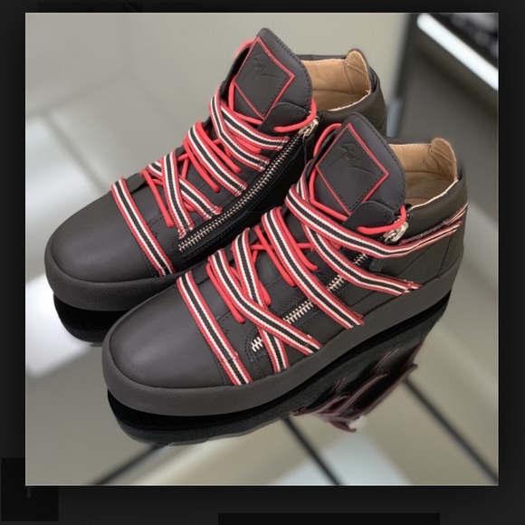 giuseppe zanotti NIB red/blk multi strap midtops - Picture 3 of 13